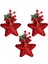 Yılbaşı Süsü Yılbaşı Dekorlu Yıldız 3'lü Set Kırmızı 15 Cm. 1