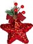Yılbaşı Süsü Yılbaşı Dekorlu Yıldız 3'lü Set Kırmızı 15 Cm. 2