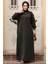 Siyah Sweat Tesettür Elbise 23641S 2
