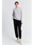 Kadın Gri Melanj Bisiklet Yaka Oversize Örme Sweat 2