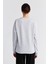 Kadın Gri Melanj Bisiklet Yaka Oversize Örme Sweat 4