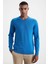Extrafine Merino Mavi Bisiklet Yaka Triko 1
