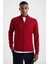 Extrafine Merino Fermuarlı Kırmızı Triko Hırka 1