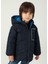 Erkek Çocuk Çift Taraflı Kapşonlu Mont Mavi 2