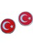 Türk Bayrağı Yuvarlak Etiket Metal Sticker 5cm 2\' Li 1