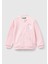 Benetton Kız Çocuk Açık Pembe Önü Logo Baskılı Normal Kesim Fermuarlı Cepli Sweatshirt 1