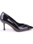 DZA07-725417 Siyah Rugan Stiletto Topuklu Kadın Ayakkabı 2
