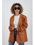 Kiremit Suni Süet Oversize Blazer Ceket 1