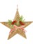 Yılbaşı Süsü Yılbaşı Dekorlu Yıldız Fiyonklu Berryli Gold 25X25 Cm. 1