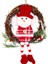 Yılbaşı Süsü Çelenk Kardan Adam Figürlü Kırmızı 15X15 Cm. 1