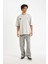 %100 Pamuk Loose Fit Bisiklet Yaka Sırt Baskılı Kısa Kollu Tişört B8950AX24AU 3