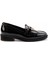 Siyah Kırışık Rugan Kadın Loafer Ayakkabı K01474091908 2