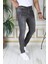 Erkek Füme/gri Regular Fit Likralı Kot Pantolon Fermuarlı Esnek Denim Phantom Jeans 2