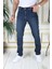 Erkek Paslı Mavi Regular Fit Rahat Kesim Esnek Likralı Denim Jeans Şık Kot Pantolon 1