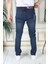 Erkek Paslı Mavi Regular Fit Rahat Kesim Esnek Likralı Denim Jeans Şık Kot Pantolon 4