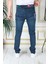 Erkek Tint Yeşili Regular Fit Rahat Kesim Esnek Likralı Denim Jeans Şık Kot Pantolon 4