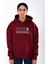 New York Mental Health Club Relaxed Fit Hoodie Kadın - Bordo 1