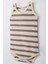 Erkek Bebek Çıtçıtlı Atlet Zıbın Body Renkli Çizgili 9 Ay-3 Yaş, Krem 3