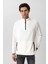 Fermuarlı Yaka Modal Kumaş Esnek Beyaz Erkek Sweatshirt 1