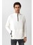 Fermuarlı Yaka Modal Kumaş Esnek Beyaz Erkek Sweatshirt 2