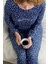 Desenli Yumoş Pijama Takım - Mavi 1