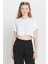 Standart Fit Normal Kesim %100 Pamuk Bisiklet Yaka Crop Tişört 1