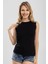 Kadın Bisiklet Yaka Kolsuz Bady / Tişört 6115 Siyah 6