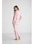 Kadın Pembe Yuvarlak Yaka Pijama Takımı 024K.Z1ET6AG9.R.6P0 2