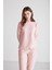 Kadın Pembe Yuvarlak Yaka Pijama Takımı 024K.Z1ET6AG9.R.6P0 5