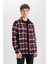 Regular Fit Polo Yaka Kareli Flanel Uzun Kollu Gömlek E0989AX24WN 4