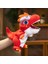 Kırmızı Triceratops El Hayvan Rol Yapma Çocuk Peluş Oyuncak Kukla 30 cm (Yurt Dışından) 1