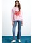 Trısha Kadın Pamuk-Polyester 3 Iplik Şardonlu Yuvarlak Yaka Pembe Sweatshirt 2