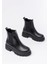 745-2137 Siyah Kalın Taban Lastikli Günlük Kadın Bot 4