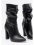 VRT-4815 Siyah Yüksek Kalın Topuklu Körüklü Fermuarlı Kadın Bot 3