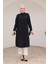 Gizli Düğmeli Gömlek Yakalı Tunik Siyah 24KT472 2