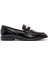 Kadın Siyah Toka Detaylı Deri Maskülen Loafer 24WFD161716 1