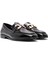 Kadın Siyah Toka Detaylı Deri Maskülen Loafer 24WFD161716 3