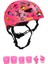 Pembe Çocuk Kaskı Yıldızlar ve Harfler Stickerlı Spor Koruyucu Kask Pembe Dizlik Dirseklik Seti 1