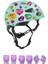 Turkuaz Çocuk Kaskı Kalpler ve Harfler Stickerlı Spor Koruyucu Kask Lila Dizlik Dirseklik Seti 1