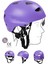Lila Çocuk Kaskı Spor Koruyucu Kask Siyah Dizlik Dirseklik Donanım Seti Bisiklet Scooter Paten 3