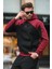 Bordo Kapüşonlu Cep Detaylı Nakışlı Sweatshirt E7085 2