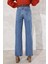 Mavi Yüksek Bel Wide Leg Jean 4