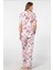 Kadın Desenli Kısa Kol Dokuma Pijama Takımı 4