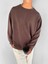 Erkek Oversize Basic Uzun Kollu Sweatshirt Kahverengi 1