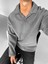 Erkek Polo Yaka Polar Sweatshirt Füme 3