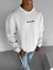 Erkek Rahat Kalıp Baskılı Yuvarlak Yaka Sweatshirt Ekru 1
