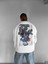 Erkek Rahat Kalıp Baskılı Yuvarlak Yaka Sweatshirt Ekru 2