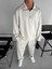 Erkek Oversize Yarım Fermuarlı Esnek Sweatshirt Bej 1