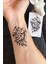 Saat ve Gül Geçici Dövme Tattoo Şık Aksesuar 1