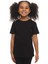 Siyah Basic Unisex Çocuk Sıfır Yaka Kısa Kollu Tişört 1